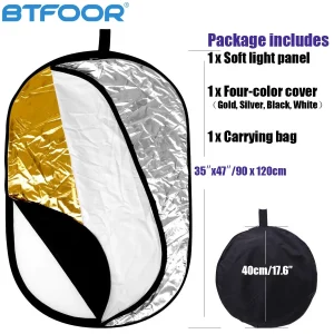 24"x35" 60x90cm 5in1 Oval Reflector Photography Collapsable
