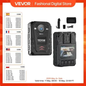VEVOR 1440P HD Police Body Camera 128GB with Audio Video