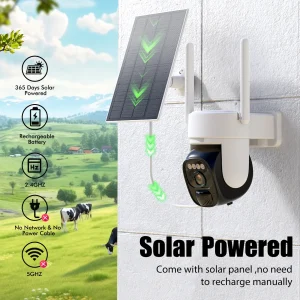 Wireless outdoor solar security camera 2K 360°